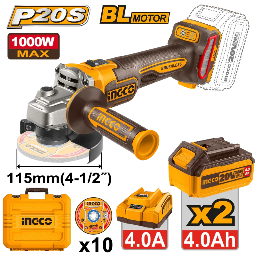 Kit Amoladora 1000 wats con 2 baterias