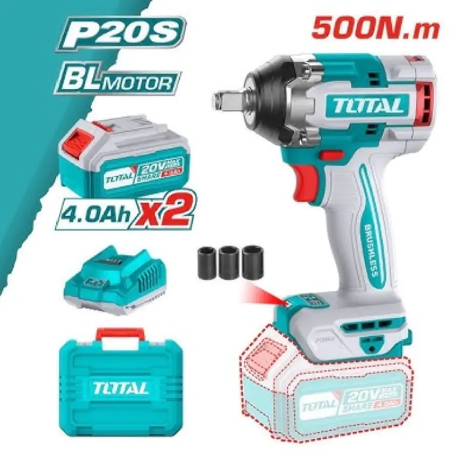 Llave de impacto 500 nm con 2 baterias
